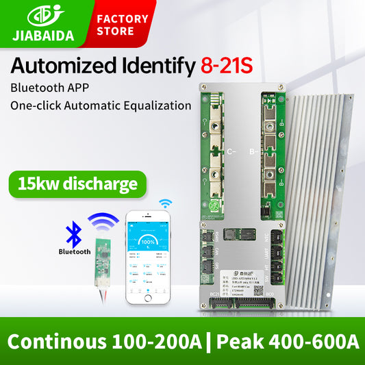 JBD Smart BMS 8~21S 8S 16S 80A 100A 120A 150A 200A Lifepo4 & Li-ion Lithium Battery PCB with Balance NTC & Uart Bluetooth RS485 CAN for EV Jiabaida BMS