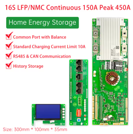 JBD Smart BMS 8S  16S 100A 150A 200A Communicant PCB with WIFI BLUETOOTH/UART/RS485/CAN Function for Inverters Parallel Connect Support Same Port Unique SOC Display Jiabaida BMS