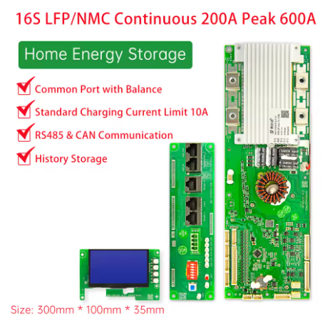 JBD Smart BMS 8S  16S 100A 150A 200A Communicant PCB with WIFI BLUETOOTH/UART/RS485/CAN Function for Inverters Parallel Connect Support Same Port Unique SOC Display Jiabaida BMS