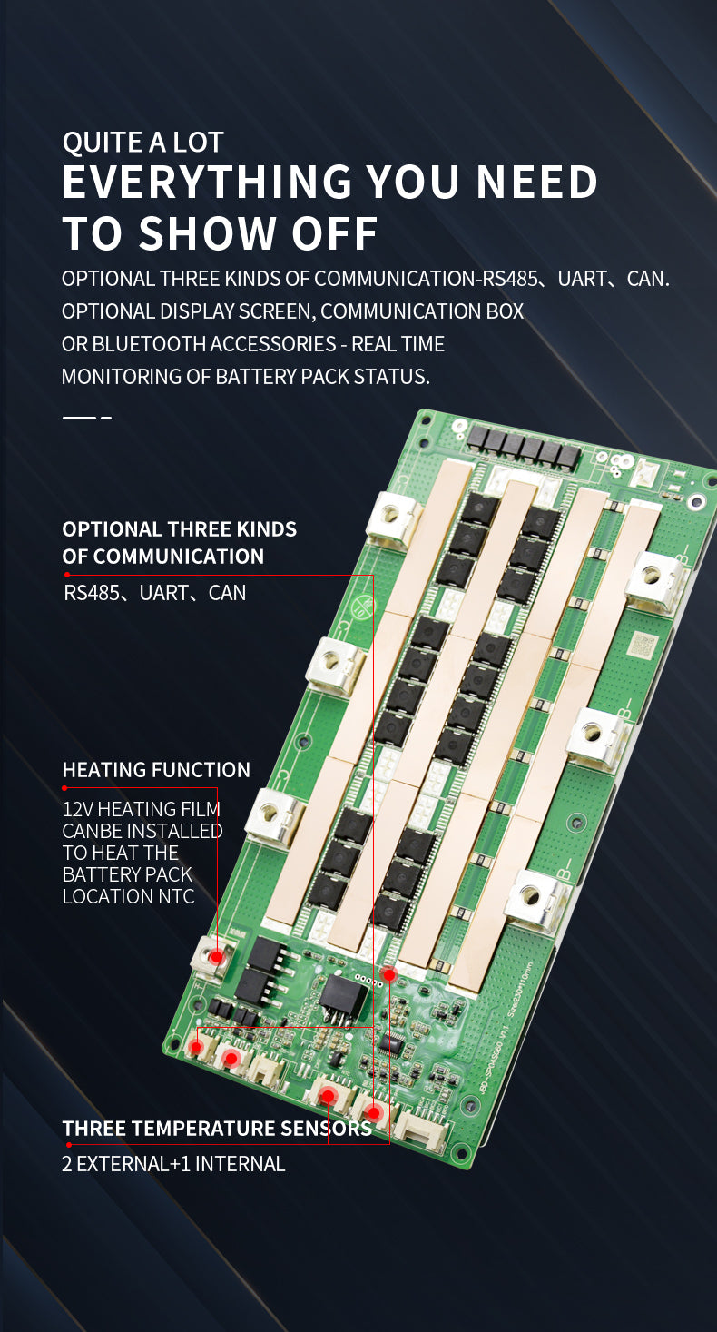 JBD Smart BMS 6~22S 8S 17S 20S 21S 100A wireless with UART board for lifepo4 battery & li-ion Jiabaida BMS