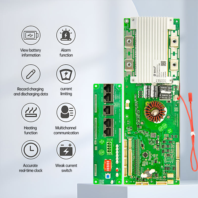 JBD Smart BMS 8S  16S 100A 150A 200A Communicant PCB with BLUETOOTH/UART/RS485/CAN Function for Inverters Parallel Connect Support Same Port Unique SOC Display Jiabaida BMS