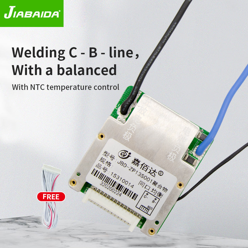 JBD Normal BMS 13S 48V 15A 20A 25A 30A Li-ion Lithium Battery PCB with Balance and NTC Jiabaida BMS