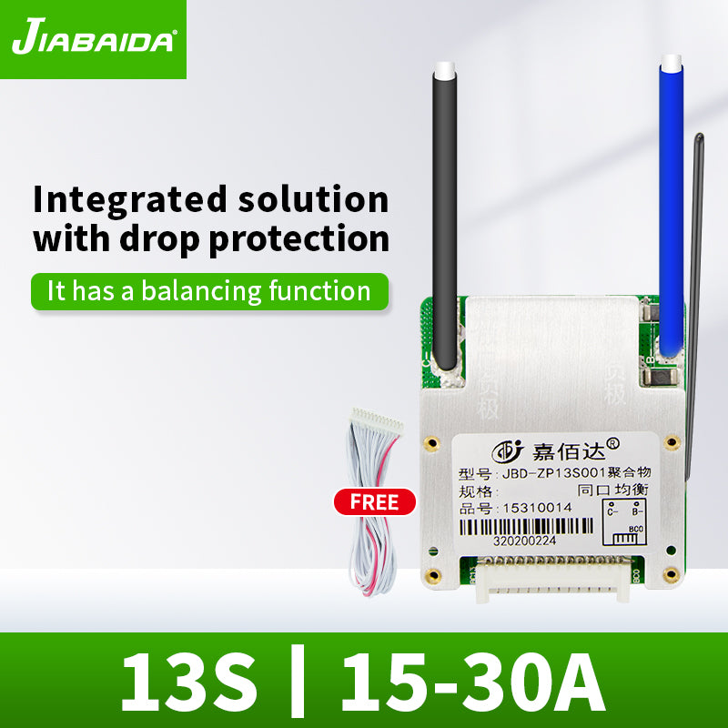 JBD Normal BMS 13S 48V 15A 20A 25A 30A Li-ion Lithium Battery PCB with Balance and NTC Jiabaida BMS