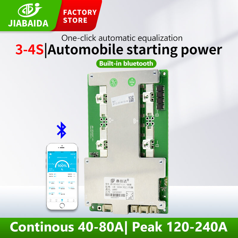 JBD Smart BMS 4S 100A 150A with Built-in Blutooth, Heating function or Switch function Support Series Connection Jiabaida BMS