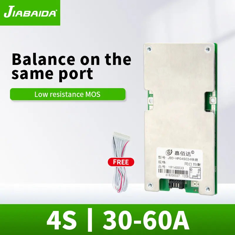 JBD Normal BMS 4S 12V 30A 40A 50A 60A Lifepo4 Lithium Battery PCB with Balance on The Same Port Jiabaida BMS