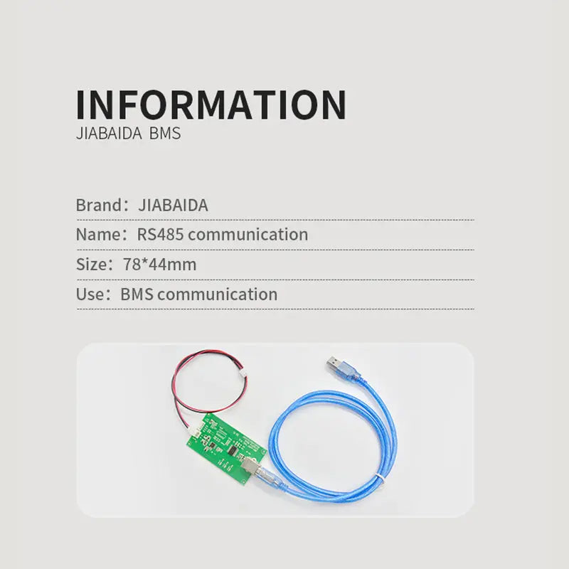 JBD-RS485 Communication Module smart bms Tools  Connect to PC setting and monitoring battery Jiabaida BMS