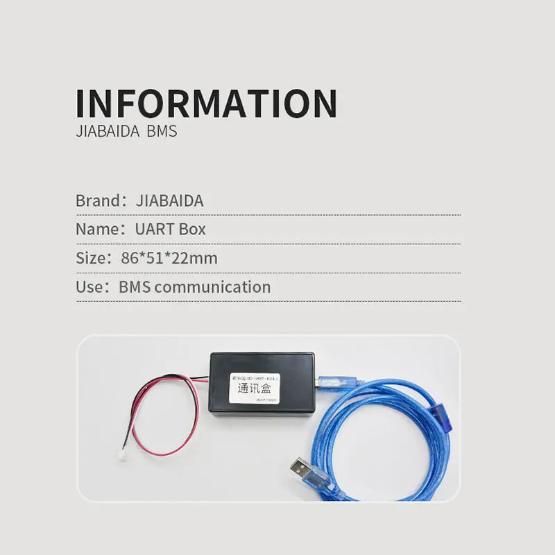 JBD-UART Communication Module V1.6 smart bms-Tools connect to PC setting and monitoring battery Jiabaida BMS