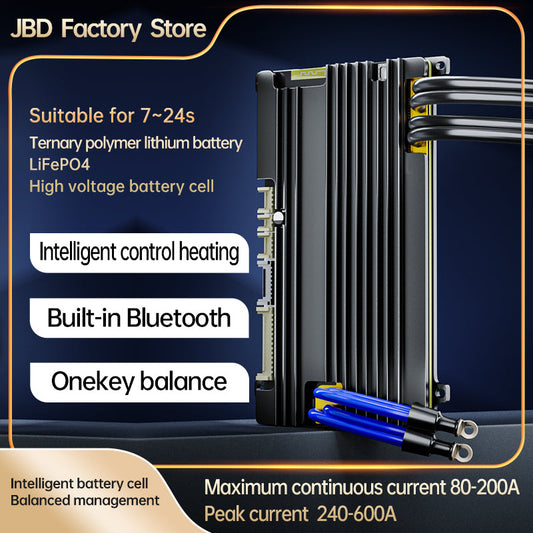 JBD Smart BMS 7-24S 100A 120A 150A 200A with Built-in Blutooth, Heating function,Supports 7-24 strings, with a maximum of 20 strings in LI-ION Jiabaida BMS