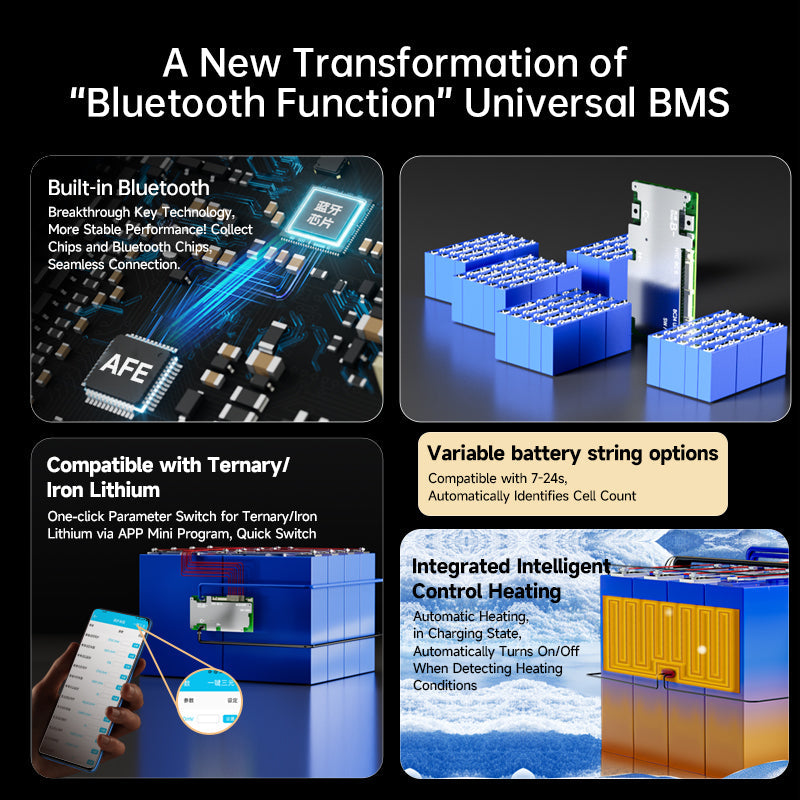 JBD Smart BMS10-24S 30A 40A 50A 60A 80A with Built-in Blutooth, Supports 10-24 strings, with a maximum of 20 strings in LI-ION Jiabaida BMS