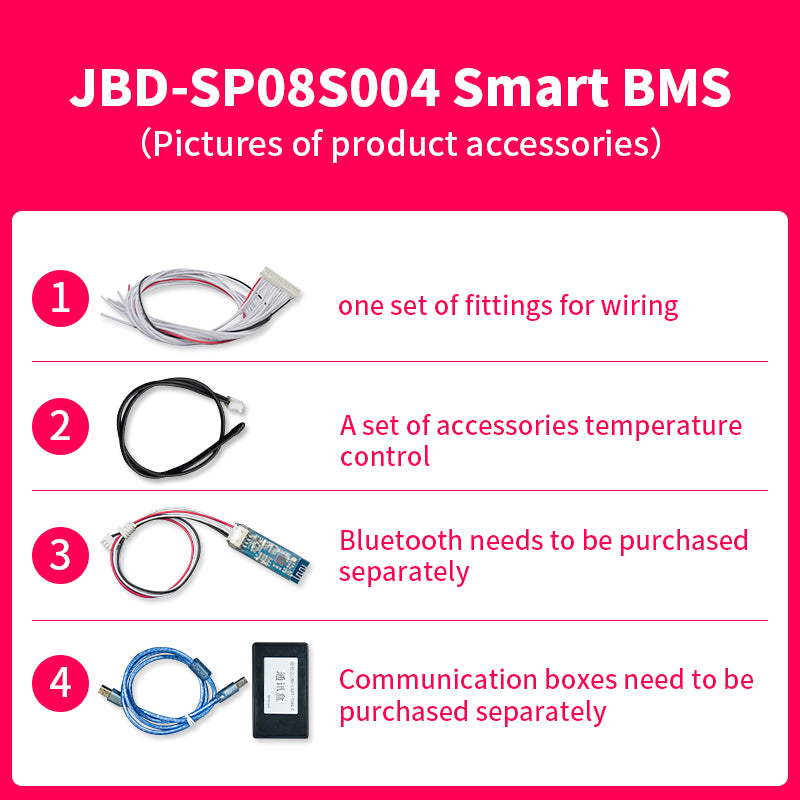 JBD Smart BMS 3S 4S 8S 24V 150A Lifepo4 Lithium Battery PCB With Balance Uart & Bluetooth Jiabaida BMS
