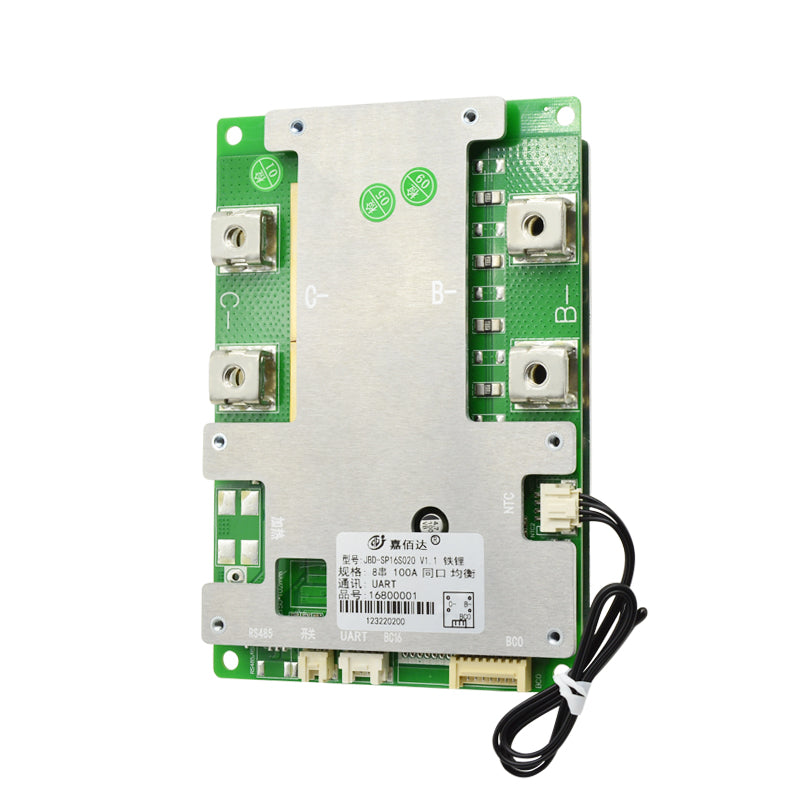 JBD Smart BMS 8S 16S 6~10S 60A 80A 100A  Lifepo4 Li-ion for Lithium Iron Battery Pcb with UART RS485 Function/BT Module with Balance Wires Jiabaida BMS