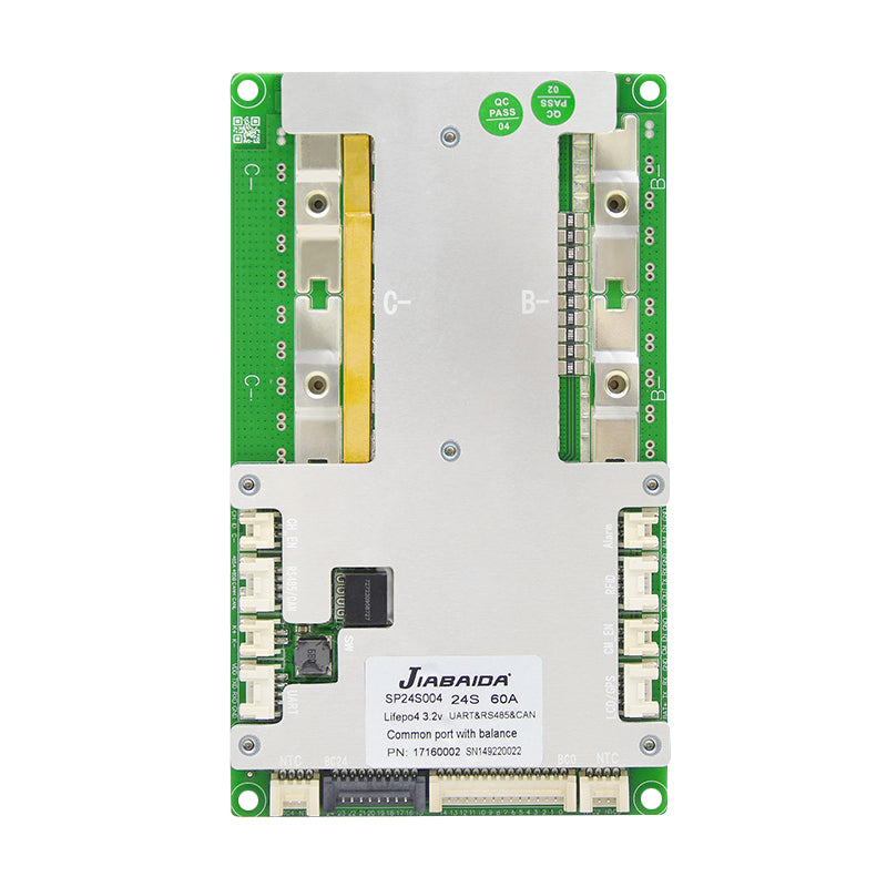 JBD Smart BMS 8-24S 50A 60A 80A 100A 120A 150A 200A for Lithium Battery with Optional UART RS485 CAN Function Auotmatically Identify String Compatible with Buzzer LCD Screen for Indian AIS Standard Jiabaida BMS