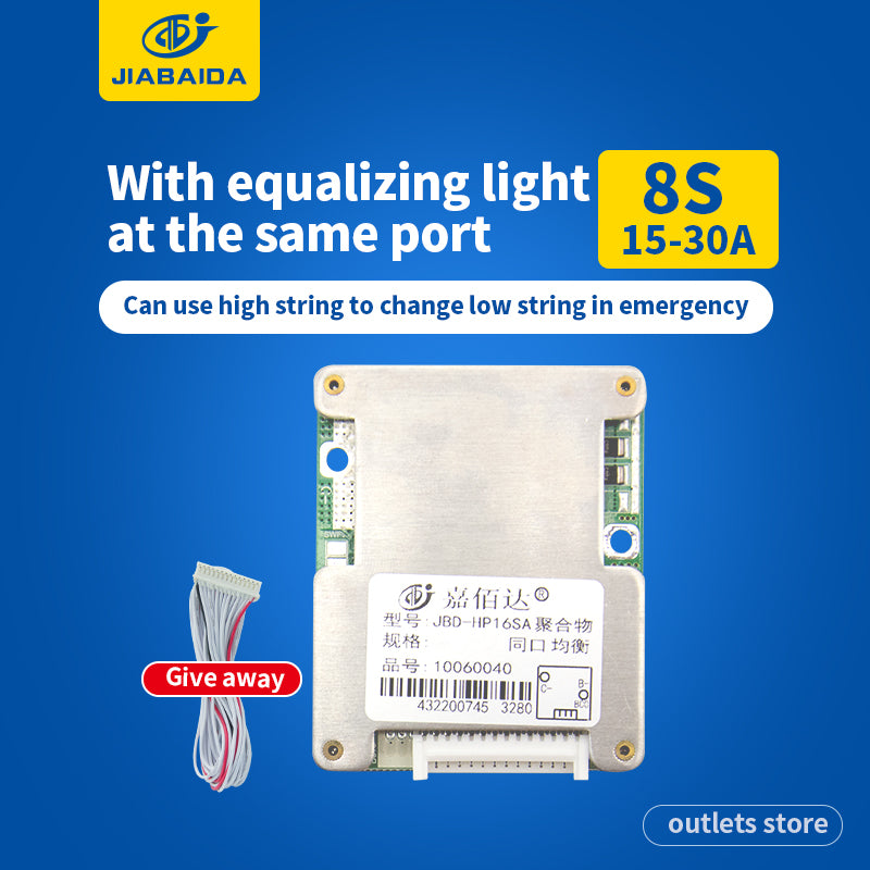 JBD Normal bms 7S 8S 10S 12S 13S 14S 16S 15A~30A Lithium Battery PCB with  Passive Balance Jiabaida BMS