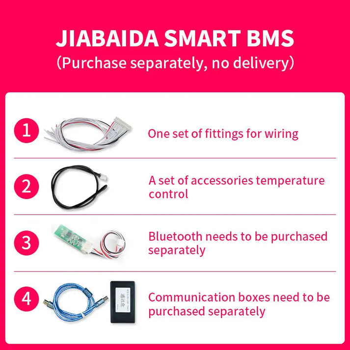 JBD Smart BMS 16S 17S 20S 24S 60A 80A 100A 48V Lithium Battery PCB for ...