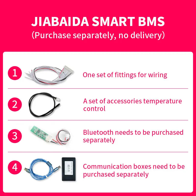 JBD Smart bms 3S 4S 20~35A Lithium& Lion Battery PCB with Balace & Optional Uart BT RS485 Jiabaida BMS