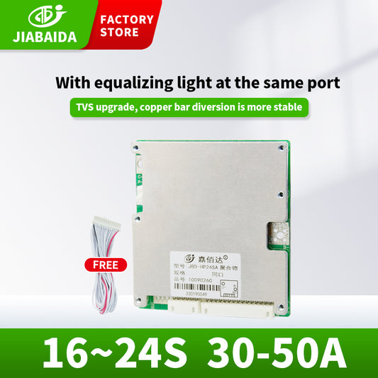 JBD Normal bms 14S 16S 17S 20S 21S 24S 30a 40a 50a Lithium Battery PCB with Passive Balance NTC Jiabaida BMS