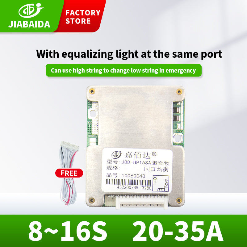 JBD Normal bms 7S 8S 10S 12S 13S 14S 16S 15A~30A Lithium Battery PCB with  Passive Balance Jiabaida BMS